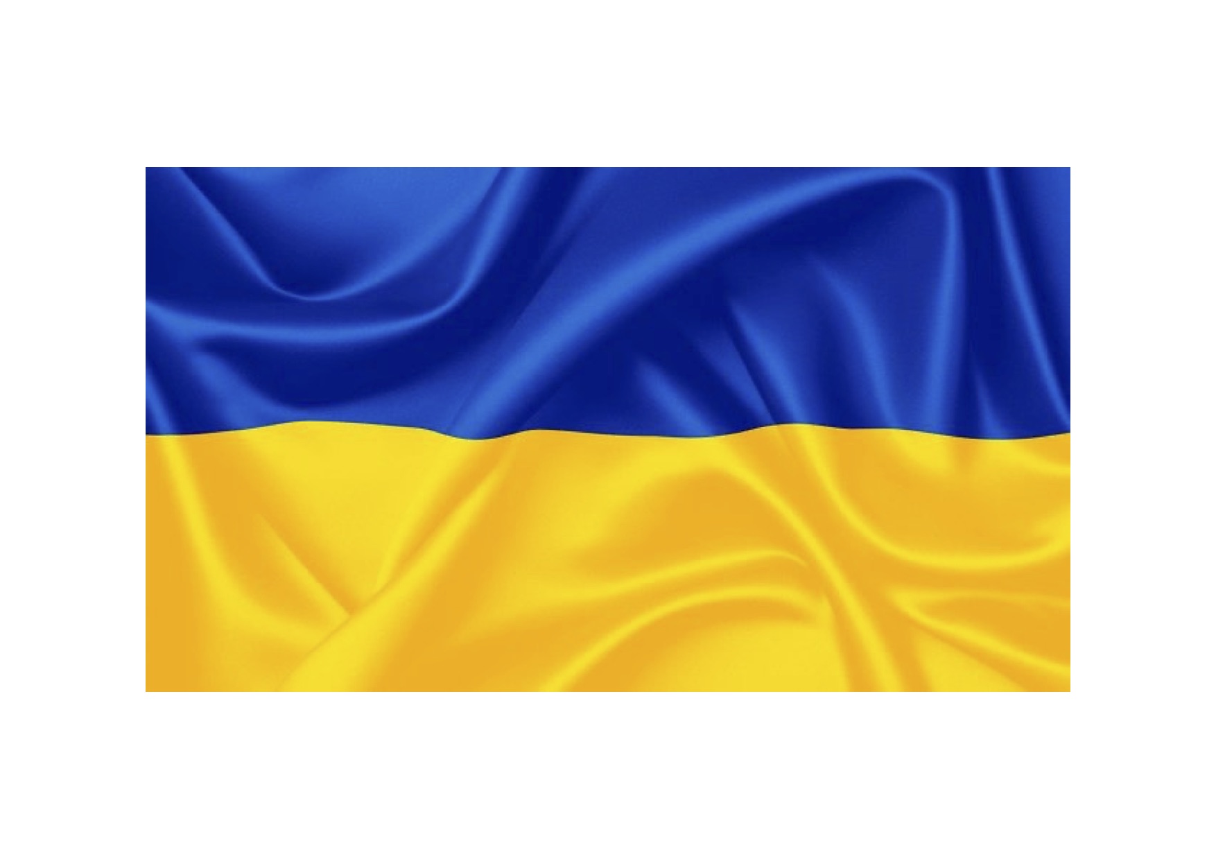 Ukranian Flag horizontal blue at the top yellow in the bottom