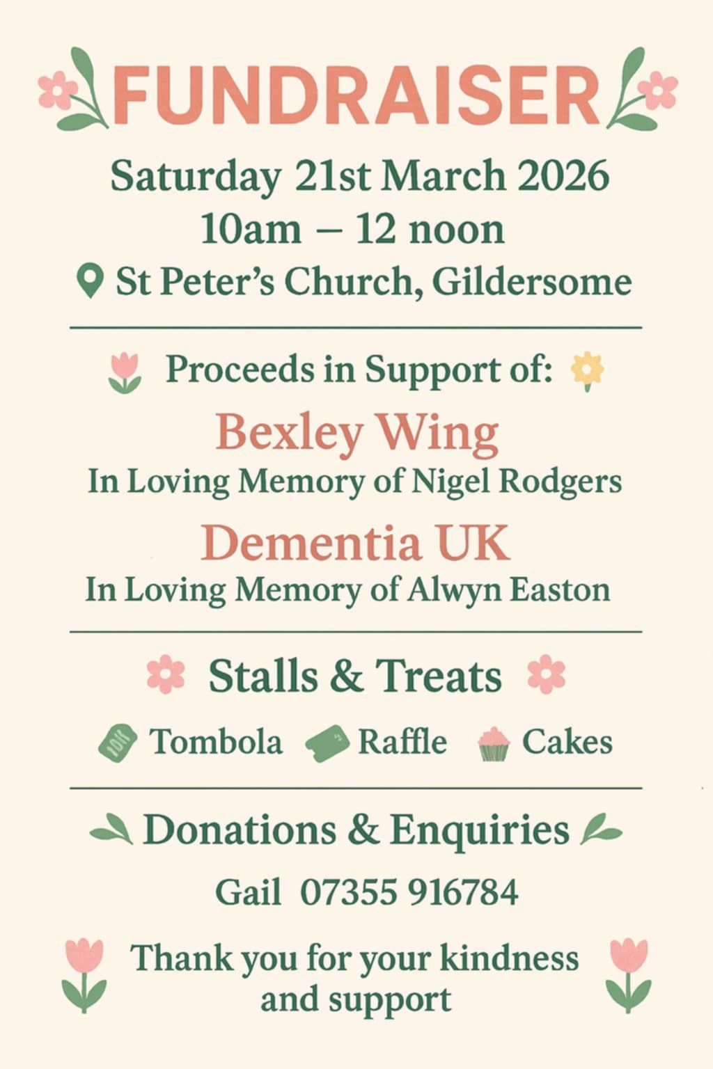 A poster of the fundraising event